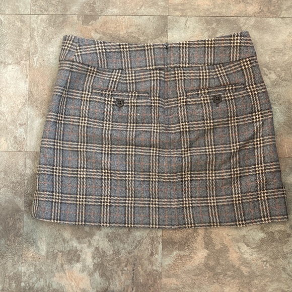 Gap Tartan Mini skirt size 6 EUC worn once.Grey cream & orange - Picture 3 of 9